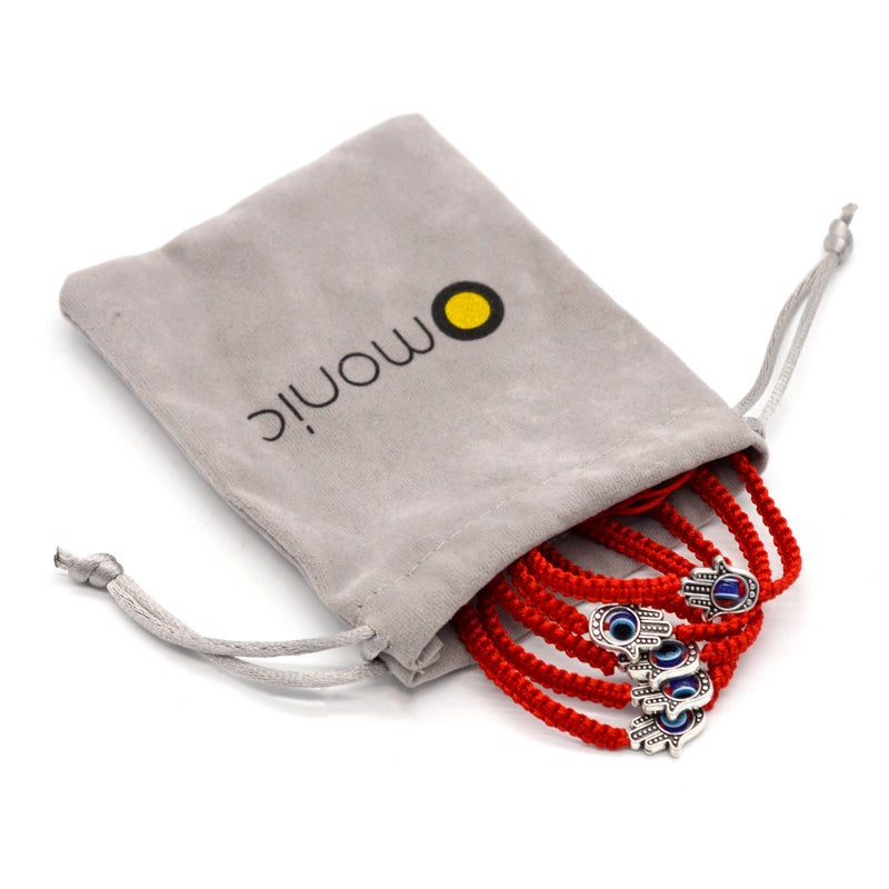 Omonic MAYMIIÂ·HOME 6 pcs Lucky Hamsa Red String Line Kabbalah Bracelets Bracelet Bangle Braided String Cord and Rotating Evil Eye Hamsa Hand - Jewish Amulet Pendant Jewelry for Success and Lucky - Image 5